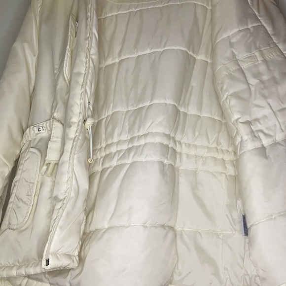 Hooded Winter Jacket With Belt - Off-White - Large - Picture 8 of 12